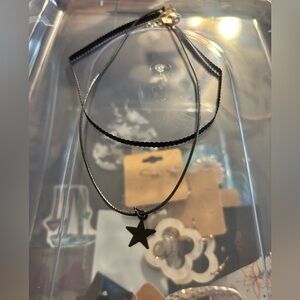 Black Star Layered Choker Necklace